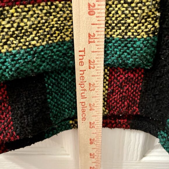 Vtg Baja Jacket L Molina Rasta Striped Pullover Drug Rug Hoodie Skater Surfer 90 - Picture 7 of 7